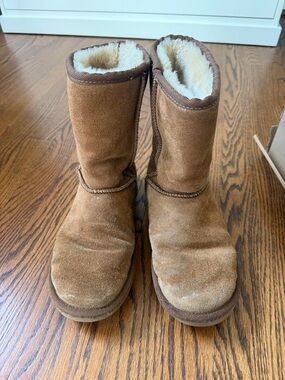 UGG Chestnut Suede Mid-Calf Shearling Boots
